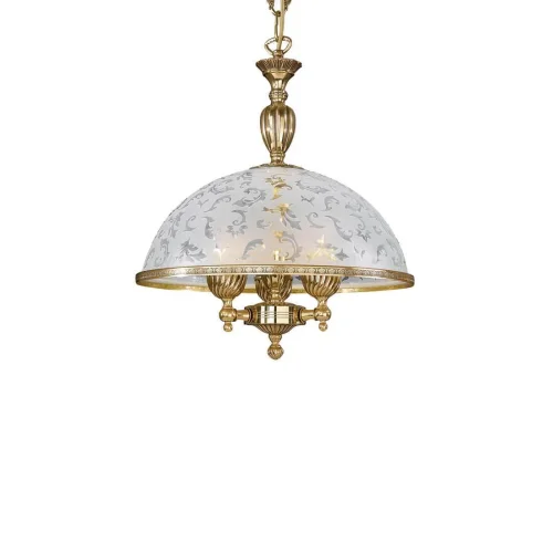 Люстра подвесная  L 6302/38 Reccagni Angelo белая на 5 ламп, основание золотое в стиле классический  фото 3